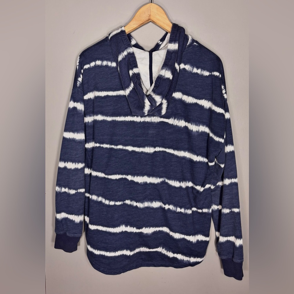 DENVER HAYES Tie Up Striped Hoodie - Picture 2 of 2